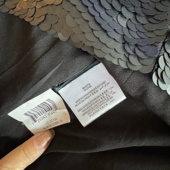 BCBGMAXAZRIA SEQUINS MINI SKIRT IN BLACK - Picture 8 of 9